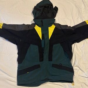 Vintage Green, Black & Yellow Men’s Serac Technical Pullover Ski Jacket